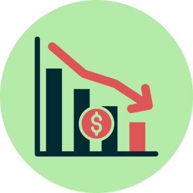 Ekonomik Kriz web simgesi vektör illüstrasyonu