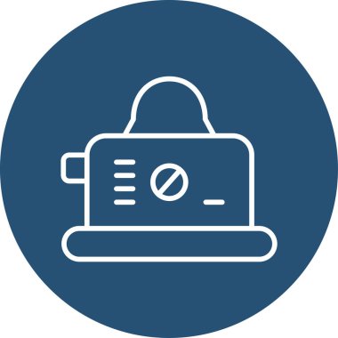 ekmek kızartma makinesi web simgesi, vektör çizim