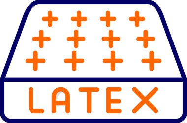 Latex Mattress Modern Simge, Beyaz Arkaplan Vektör İllüstrasyonu 