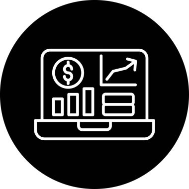 Kârlı bar tablosu vektör simgesi. 