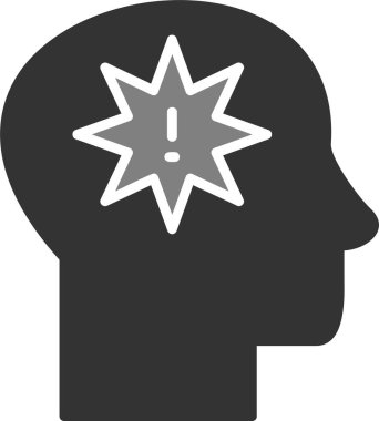 Ünlem işareti olan adam düz simge, panik konsepti, vektör illüstrasyonu