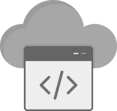 Bulut hizmet vektör satırı simgesi