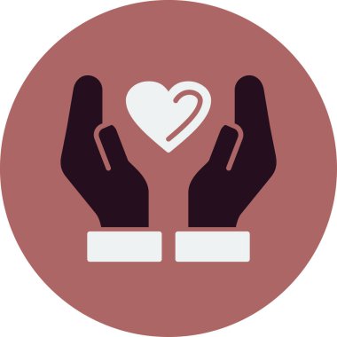 aşk elleri simgesi, vektör illüstrasyonu