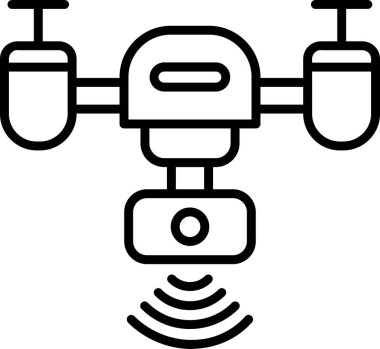 Akıllı Drone web simgesi, vektör illüstrasyonu 
