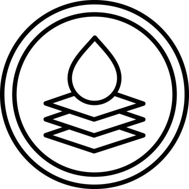 Su geçirmez yüzey çizgisi simgesi. Su geçirmez sembol kavramı beyaz arkaplanda izole edilmiş. Vektör illüstrasyonu