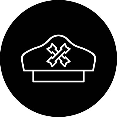 korsan şapka simgesi, vektör illüstrasyonu 