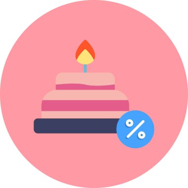 pasta doğum günü ikonu vektör illüstrasyonu