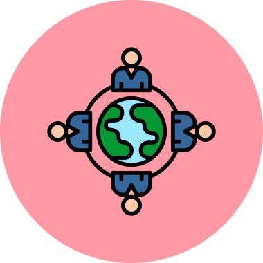 küresel ağ. Web simgesi basit illüstrasyon