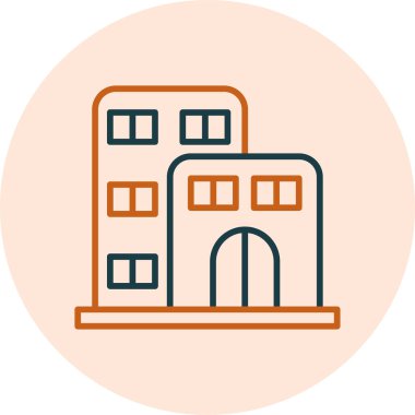 Şehir binası simgesi, vektör illüstrasyonu basit tasarım