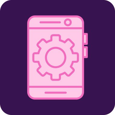 Akıllı telefon simgesinin basit tasarımı, vektör biçimi illüstrasyonu