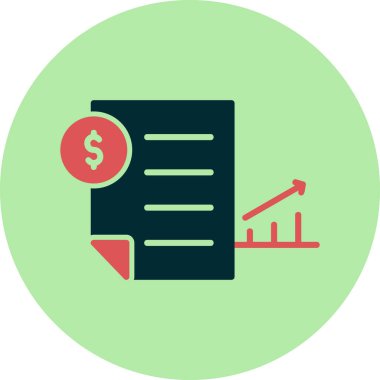 Ekonomi raporunun vektör illüstrasyonu simgesi 