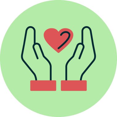 aşk elleri simgesi, vektör illüstrasyonu