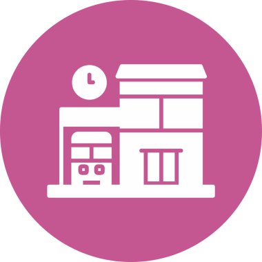 bus durağı web simgesi basit illüstrasyon