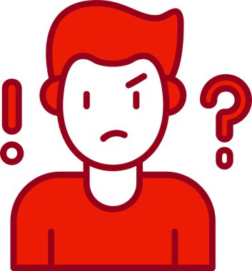 Şüphe web simgesi vektör illüstrasyonu