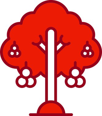Rowan ağaç simgesi, vektör çizimi 