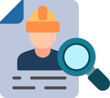 İnşaat mühendisi simgesi, vektör illüstrasyonu