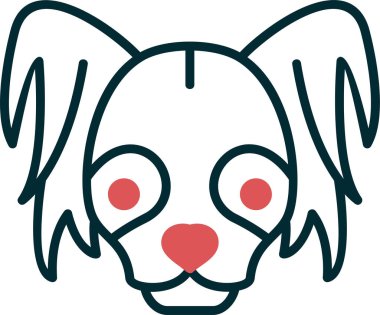 Çin armalı köpek kafası simgesi, vektör illüstrasyonu