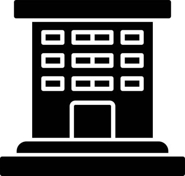 Şehir binası simgesi, vektör illüstrasyonu basit tasarım