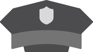Polis memuru şapkası simgesinin vektör çizimi