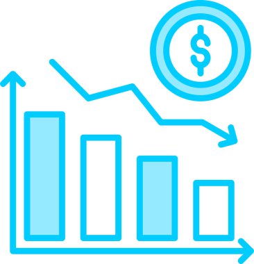 Kayıp grafiği. Web simgesi basit illüstrasyon