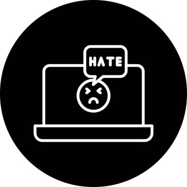 Nefret mesajı, vektör simgesi çizimi 