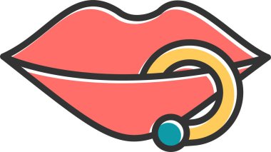 Burun piercinginin basit vektör çizimi