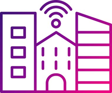 akıllı şehir simgesi, vektör illüstrasyonu  