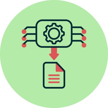 Makine oluşturulmuş veri simgesinin soyut vektör çizimi