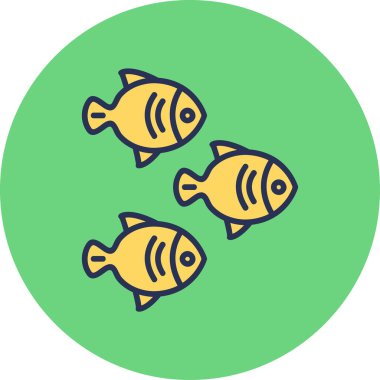 Balıklar. Web simgesi basit illüstrasyon