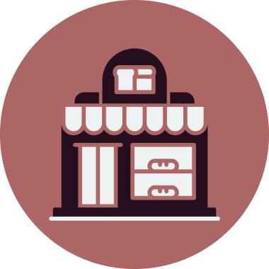 Fırın Dükkanı simgesi vektör illüstrasyonu 