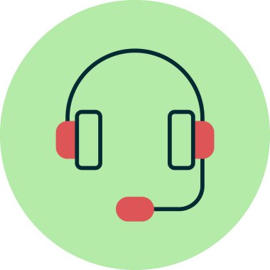 Müşteri hizmetleri, kulaklık ikonu. vektör illüstrasyonu 