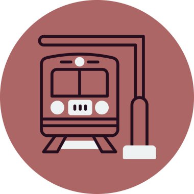 Tren İstasyonu simgesi, vektör illüstrasyonu basit tasarım