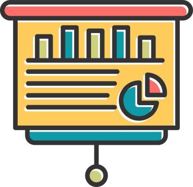 sunum simgesi, vektör illüstrasyonu basit tasarım