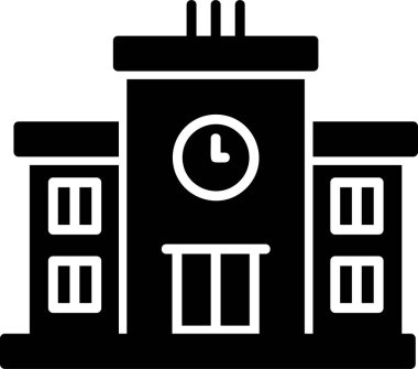 Saat simgesi olan belediye binası