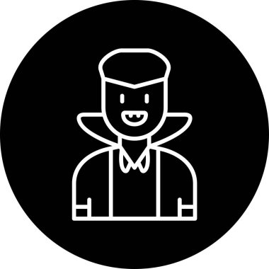 Drakula web simgesi, basit vektör illüstrasyonu