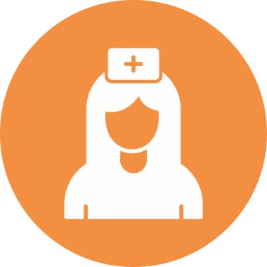Hemşire hanım. Web simgesi basit illüstrasyon