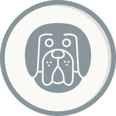 Tibetli Mastiff köpek kafası ikon vektör çizimi 