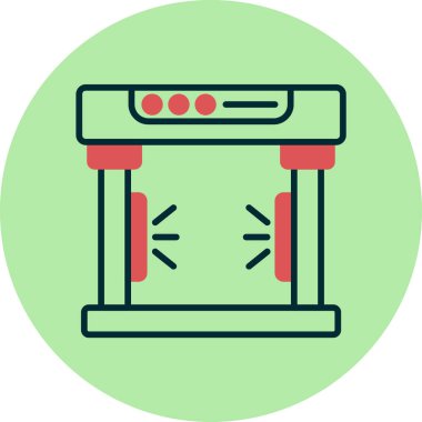 Metal dedektörü. Web simgesi basit illüstrasyon             