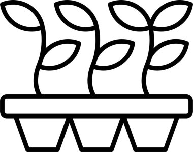 Saksı bitkileri. Web simgesi basit illüstrasyon 