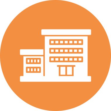 Ofis binası Web simgesi basit illüstrasyon