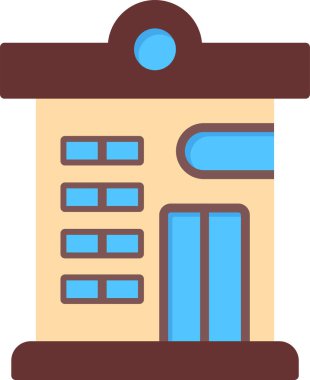 Şehir binası simgesi, vektör illüstrasyonu basit tasarım