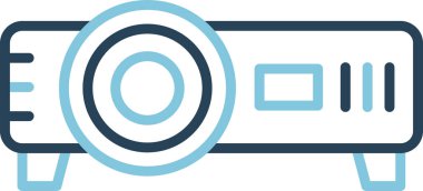 Projektör. Web simgesi basit illüstrasyon