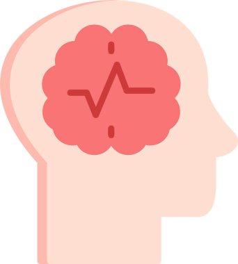 Beyin ikonu vektör illüstrasyonu. Sara nöbeti. 