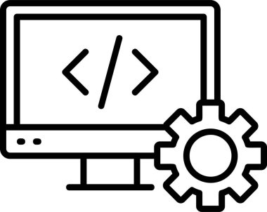 Web geliştirme simgesi, vektör illüstrasyonu basit tasarım