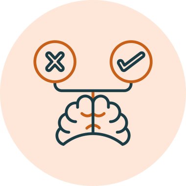 Karar verme ikonu. vektör illüstrasyonu