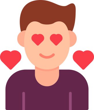 Aşık bir adam. Web simgesi basit illüstrasyon