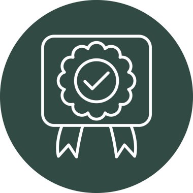 Onaylanmış web simgesi, vektör illüstrasyonu.