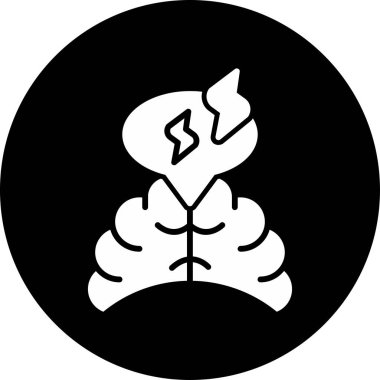 Beyin Simgesi Basit Vektör İllüstrasyonu 