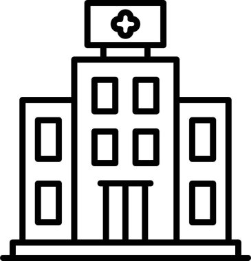 Hastane. Web simgesi basit illüstrasyon 