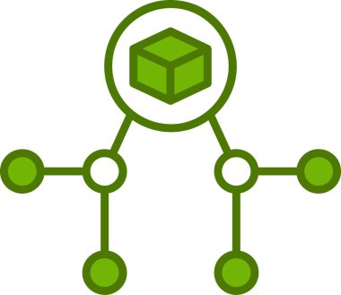 Merkezi olmayan modern simgenin vektör illüstrasyonu